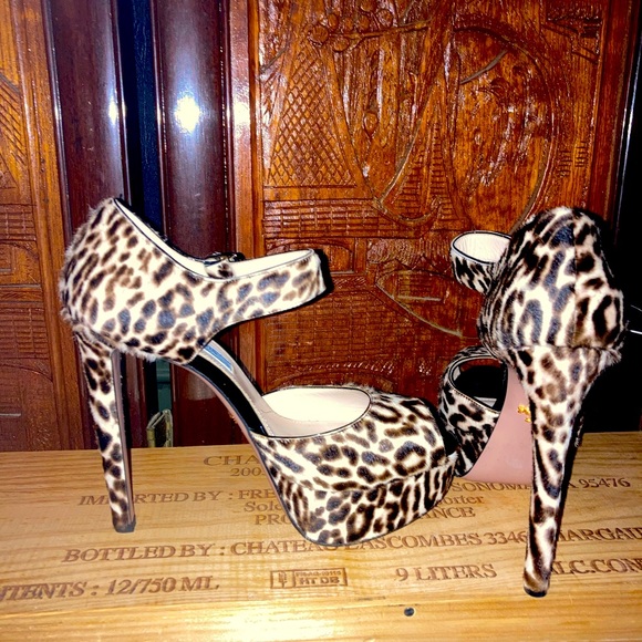 brand New PRADA Leopard-Print Calf Hair Mary Jane Sandal - Picture 7 of 7